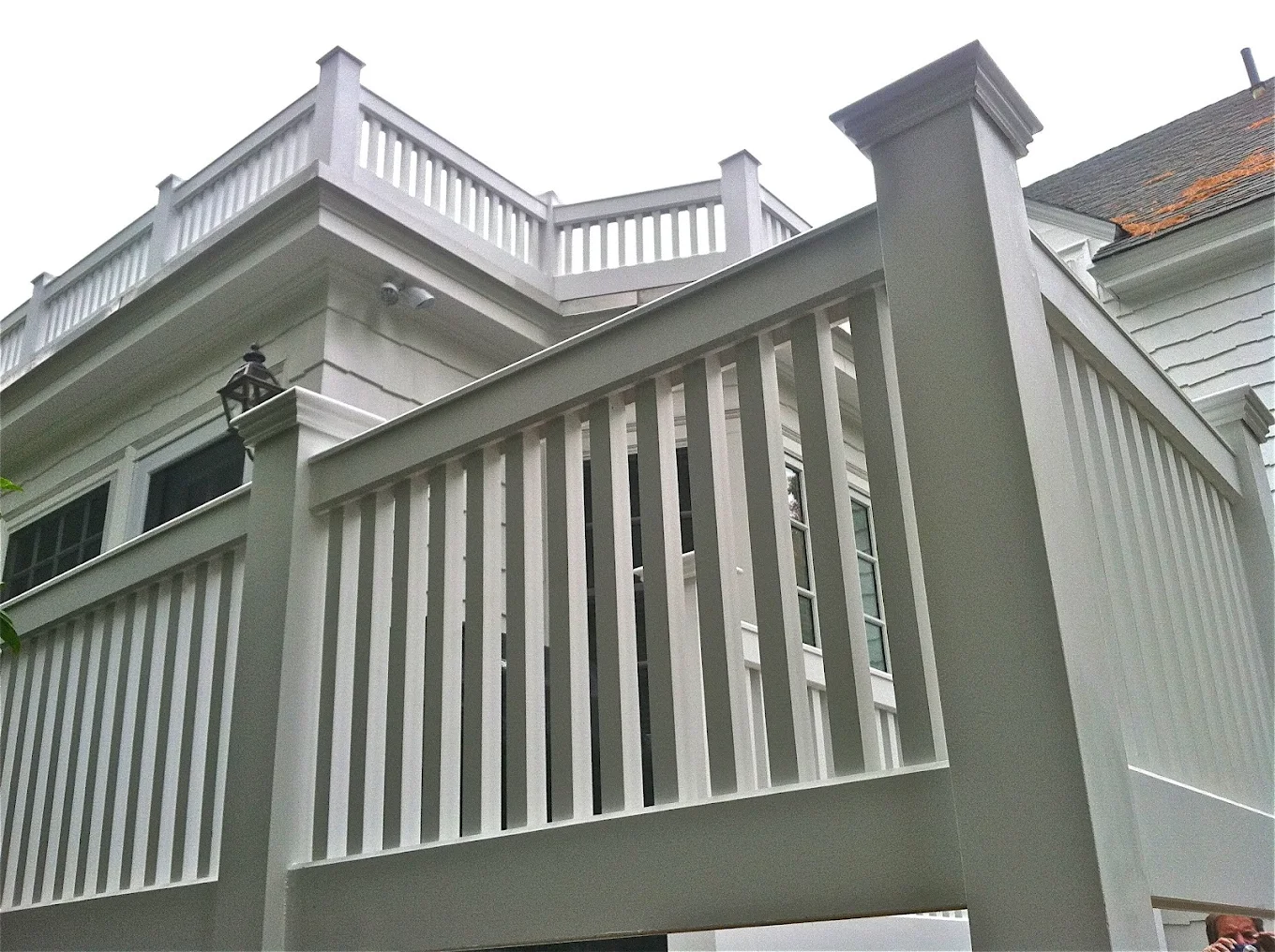 White deck railing